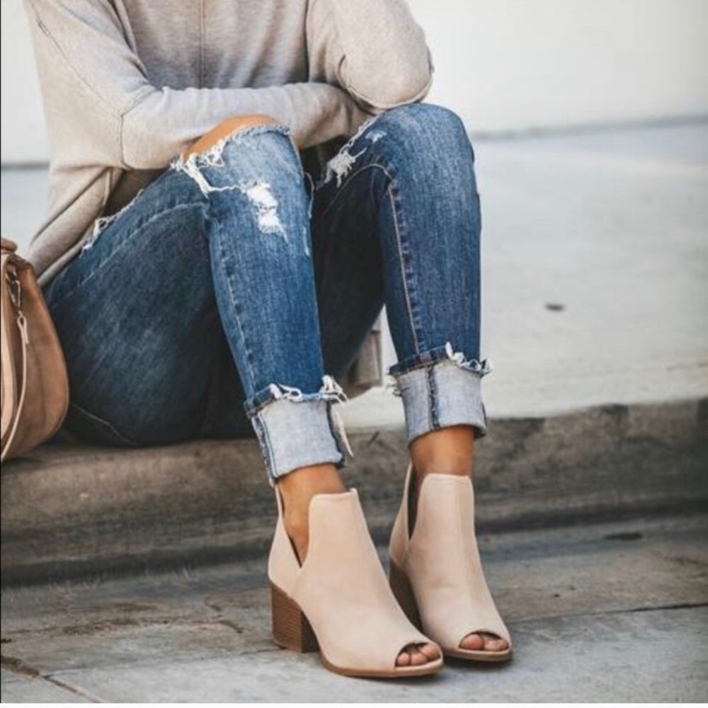Jade peep toe booties